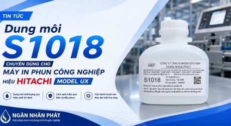 Dung môi S1018 chuyên dùng cho máy in phun công nghiệp hiệu Hitachi model UX
